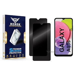 anti-spy privacy tempered glass screen protector compatible with samsung galaxy a03s pack of 2  edge-to-edge 9h hardness case friendly easy installation kit