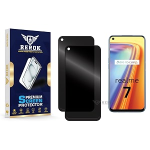 anti-spy privacy tempered glass screen protector compatible with realme 7 pack of 2  edge-to-edge 9h hardness case friendly easy installation kit