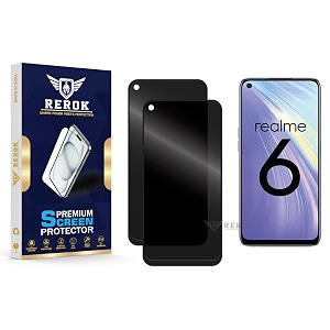 anti-spy privacy tempered glass screen protector compatible with realme 6 pack of 2  edge-to-edge 9h hardness case friendly easy installation kit