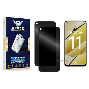 anti-spy privacy tempered glass screen protector compatible with realme 11 4g pack of 2  edge-to-edge 9h hardness case friendly easy installation kit