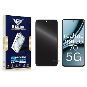 anti-spy privacy tempered glass screen protector compatible with realme narzo 70 5g pack of 1  edge-to-edge 9h hardness case friendly easy installation kit