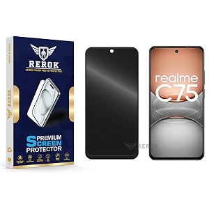anti-spy privacy tempered glass screen protector compatible with realme c75 4g pack of 1  edge-to-edge 9h hardness case friendly easy installation kit