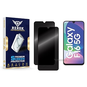 anti-spy privacy tempered glass screen protector compatible with samsung galaxy f16 5g pack of 2  edge-to-edge 9h hardness case friendly easy installation kit