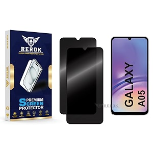 anti-spy privacy tempered glass screen protector compatible with samsung galaxy a05 pack of 2  edge-to-edge 9h hardness case friendly easy installation kit