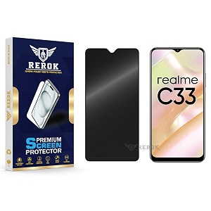 anti-spy privacy tempered glass screen protector compatible with realme c332023 pack of 1  edge-to-edge 9h hardness case friendly easy installation kit