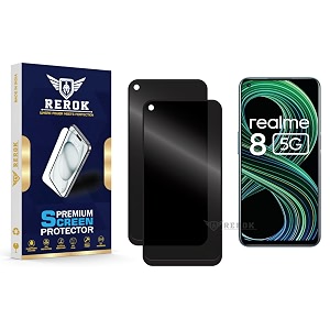 anti-spy privacy tempered glass screen protector compatible with realme 8 5g pack of 2  edge-to-edge 9h hardness case friendly easy installation kit