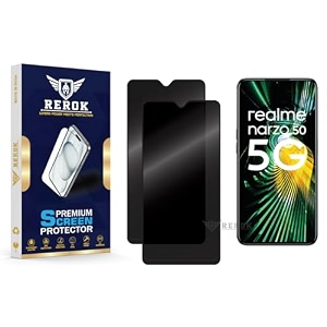 anti-spy privacy tempered glass screen protector compatible with realme narzo 50 5g pack of 2  edge-to-edge 9h hardness case friendly easy installation kit
