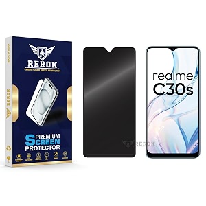 anti-spy privacy tempered glass screen protector compatible with realme c30s pack of 1  edge-to-edge 9h hardness case friendly easy installation kit