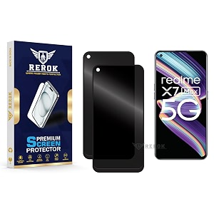 anti-spy privacy tempered glass screen protector compatible with realme x7 max 5g pack of 2  edge-to-edge 9h hardness case friendly easy installation kit