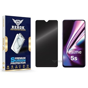 anti-spy privacy tempered glass screen protector compatible with realme 5s pack of 1  edge-to-edge 9h hardness case friendly easy installation kit