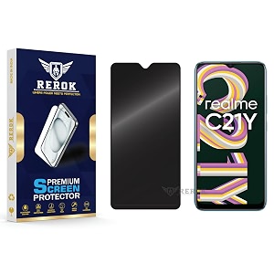 anti-spy privacy tempered glass screen protector compatible with realme c21y pack of 1  edge-to-edge 9h hardness case friendly easy installation kit