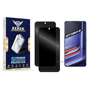 anti-spy privacy tempered glass screen protector compatible with realme gt neo 3 pack of 2  edge-to-edge 9h hardness case friendly easy installation kit