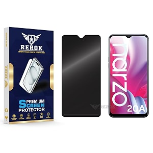 anti-spy privacy tempered glass screen protector compatible with realme narzo 20a pack of 1  edge-to-edge 9h hardness case friendly easy installation kit