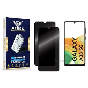 anti-spy privacy tempered glass screen protector compatible with samsung galaxy a33 5g pack of 2  edge-to-edge 9h hardness case friendly easy installation kit