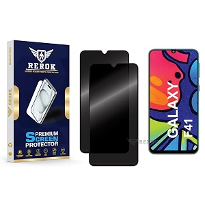 anti-spy privacy tempered glass screen protector compatible with samsung galaxy f41 pack of 2  edge-to-edge 9h hardness case friendly easy installation kit