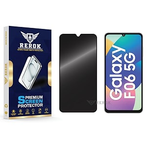 anti-spy privacy tempered glass screen protector compatible with samsung galaxy f06 pack of 1  edge-to-edge 9h hardness case friendly easy installation kit