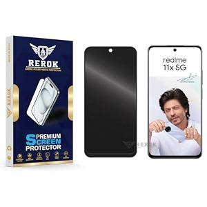 anti-spy privacy tempered glass screen protector compatible with realme 11x 5g pack of 1  edge-to-edge 9h hardness case friendly easy installation kit
