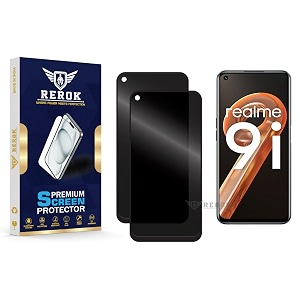 anti-spy privacy tempered glass screen protector compatible with realme 9i pack of 2  edge-to-edge 9h hardness case friendly easy installation kit