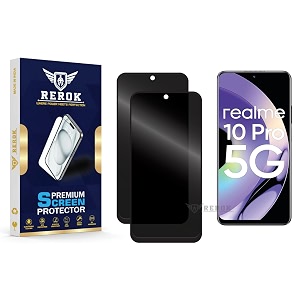 anti-spy privacy tempered glass screen protector compatible with realme 10 pro 5g pack of 2  edge-to-edge 9h hardness case friendly easy installation kit