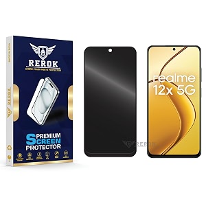 anti-spy privacy tempered glass screen protector compatible with realme 12x 5g pack of 1  edge-to-edge 9h hardness case friendly easy installation kit
