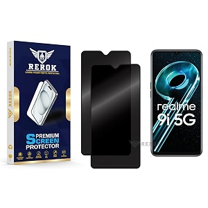 anti-spy privacy tempered glass screen protector compatible with realme 9i 5g pack of 2  edge-to-edge 9h hardness case friendly easy installation kit