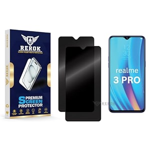 anti-spy privacy tempered glass screen protector compatible with realme 3 pro pack of 2  edge-to-edge 9h hardness case friendly easy installation kit