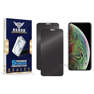 anti-spy privacy tempered glass screen protector for iphone xs max pack of 2  hd clarity edge-to-edge coverage scratch resistant case friendly with easy installation kit