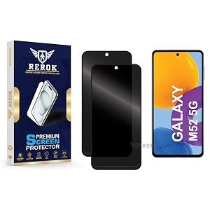 anti-spy privacy tempered glass screen protector compatible with samsung galaxy m52 5g pack of 2  edge-to-edge 9h hardness case friendly easy installation kit