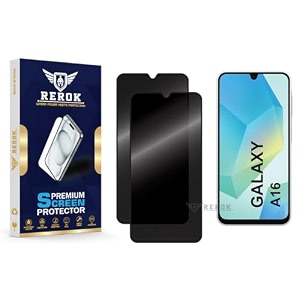 anti-spy privacy tempered glass screen protector compatible with samsung galaxy a16 pack of 2  edge-to-edge 9h hardness case friendly easy installation kit