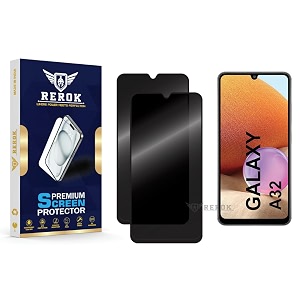 anti-spy privacy tempered glass screen protector compatible with samsung galaxy a32 4g pack of 2  edge-to-edge 9h hardness case friendly easy installation kit
