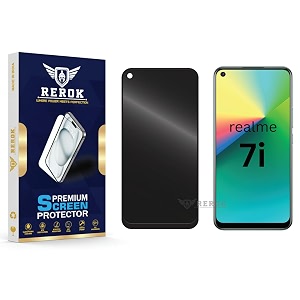 anti-spy privacy tempered glass screen protector compatible with realme 7i pack of 1  edge-to-edge 9h hardness case friendly easy installation kit