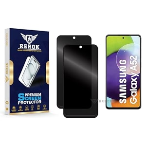 anti-spy privacy tempered glass screen protector compatible with samsung galaxy a52 pack of 2  edge-to-edge 9h hardness case friendly easy installation kit