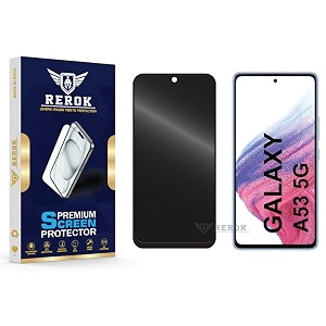anti-spy privacy tempered glass screen protector compatible with samsung galaxy a53 5g pack of 1  edge-to-edge 9h hardness case friendly easy installation kit