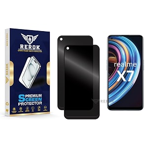 anti-spy privacy tempered glass screen protector compatible with realme x7 pack of 2  edge-to-edge 9h hardness case friendly easy installation kit