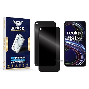 anti-spy privacy tempered glass screen protector compatible with realme 8s pack of 2  edge-to-edge 9h hardness case friendly easy installation kit