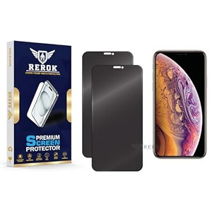 anti-spy privacy tempered glass screen protector for iphone xs pack of 2  hd clarity edge-to-edge coverage scratch resistant case friendly with easy installation kit