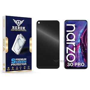 anti-spy privacy tempered glass screen protector compatible with realme narzo 30 pro pack of 1  edge-to-edge 9h hardness case friendly easy installation kit