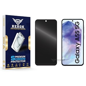 anti-spy privacy tempered glass screen protector compatible with samsung galaxy a55 5g pack of 1  edge-to-edge 9h hardness case friendly easy installation kit