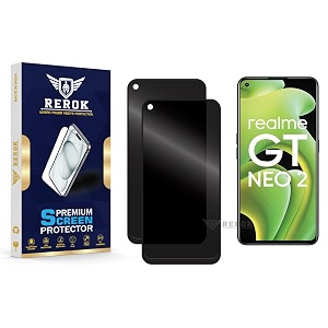 anti-spy privacy tempered glass screen protector compatible with realme gt neo 2 pack of 2  edge-to-edge 9h hardness case friendly easy installation kit
