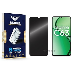 anti-spy privacy tempered glass screen protector compatible with realme c63 pack of 1  edge-to-edge 9h hardness case friendly easy installation kit