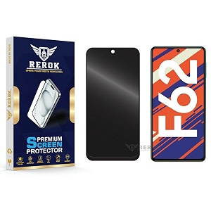 anti-spy privacy tempered glass screen protector compatible with samsung galaxy f62 pack of 1  edge-to-edge 9h hardness case friendly easy installation kit