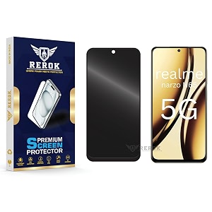 anti-spy privacy tempered glass screen protector compatible with realme narzo n65 5g pack of 1  edge-to-edge 9h hardness case friendly easy installation kit