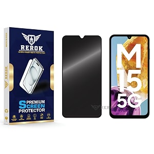 anti-spy privacy tempered glass screen protector compatible with samsung galaxy m15 5g pack of 1  edge-to-edge 9h hardness case friendly easy installation kit
