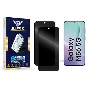 anti-spy privacy tempered glass screen protector compatible with samsung galaxy m56 5g pack of 2  edge-to-edge 9h hardness case friendly easy installation kit