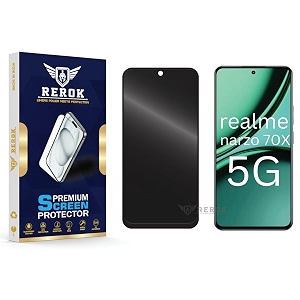 anti-spy privacy tempered glass screen protector compatible with realme narzo 70x 5g pack of 1  edge-to-edge 9h hardness case friendly easy installation kit