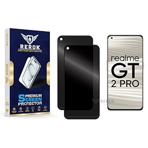 anti-spy privacy tempered glass screen protector compatible with realme gt 2 pro pack of 2  edge-to-edge 9h hardness case friendly easy installation kit