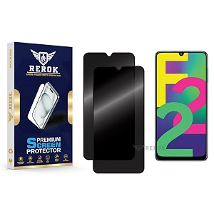 anti-spy privacy tempered glass screen protector compatible with samsung galaxy f22 4g pack of 2  edge-to-edge 9h hardness case friendly easy installation kit