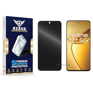 anti-spy privacy tempered glass screen protector compatible with realme 12 plus 5g pack of 1  edge-to-edge 9h hardness case friendly easy installation kit