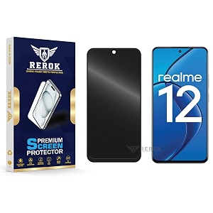anti-spy privacy tempered glass screen protector compatible with realme 12 5g pack of 1  edge-to-edge 9h hardness case friendly easy installation kit
