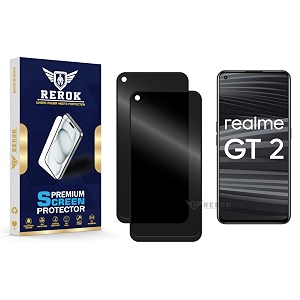 anti-spy privacy tempered glass screen protector compatible with realme gt 2 pack of 2  edge-to-edge 9h hardness case friendly easy installation kit